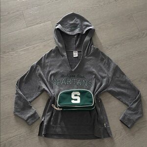 PINK Victoria's Secret Dark Gray Michigan State Hoodie